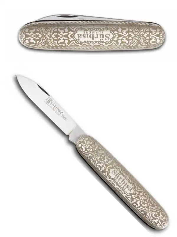 Sürbisa Krom İşlemeli Çakı Bıçağı (Tek Bıçaklı) 61801 6.5 cm