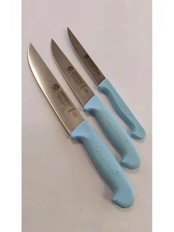 Sürdövbısa 3lü Ahşap Standlı Mutfak Seti Plastik Sap Açıkmavi