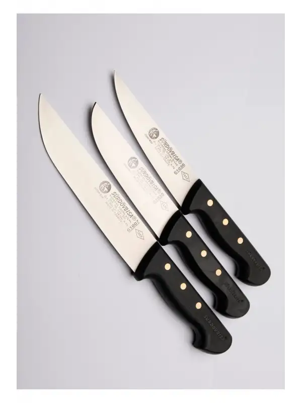 Sürdövbısa 3lü Kasap Kurban Seti Perçinli Sap Siyah