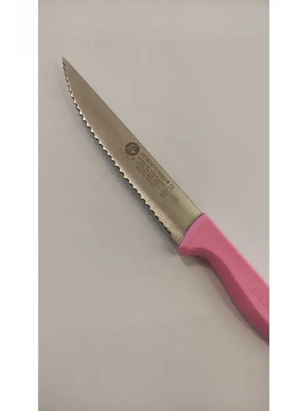 Sürdövbısa 61112 Lazer Kesim Tırtıklı Sebze Bıçağı Pembe