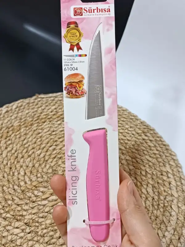 Sürmene 61004 Mutfak Bıçağı (9,50 Cm) Pembe