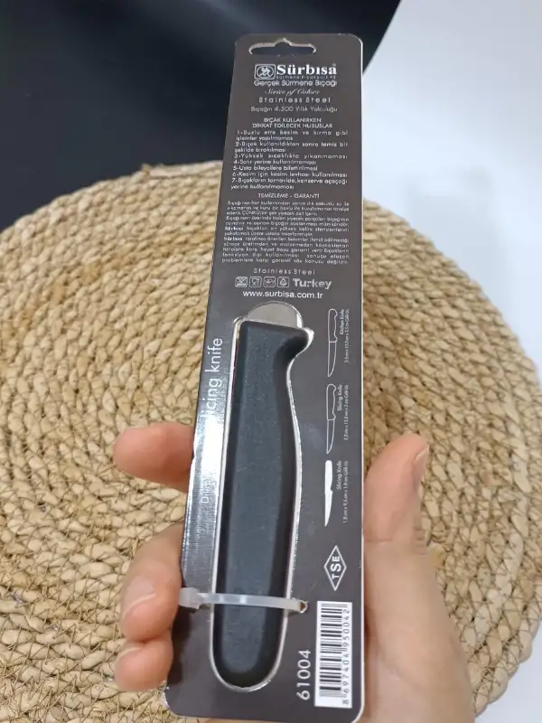 Sürmene 61004 Mutfak Bıçağı (9,50 Cm) Siyah