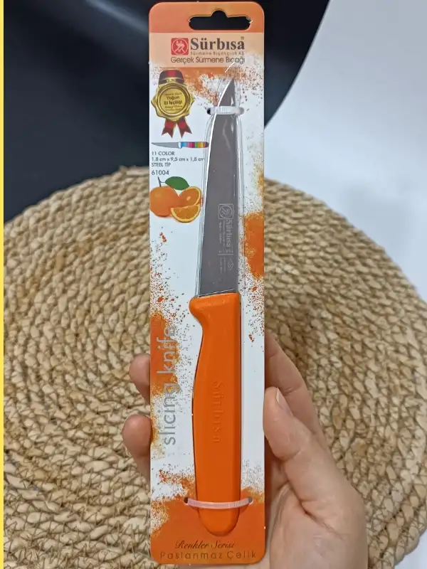 Sürmene 61004 Mutfak Bıçağı (9,50 Cm) Turuncu