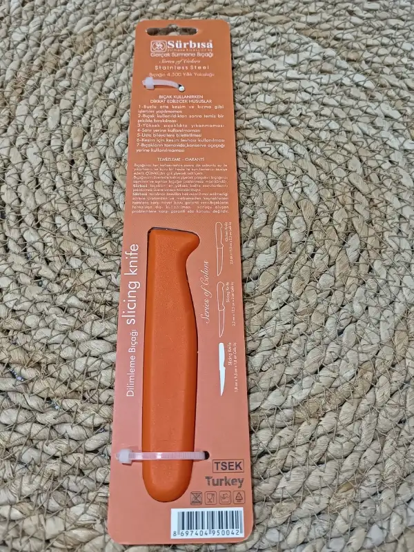 Sürmene 61004 Mutfak Bıçağı (9,50 Cm) Turuncu