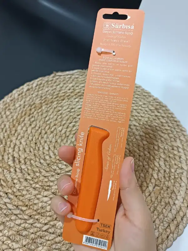Sürmene 61004 Mutfak Bıçağı (9,50 Cm) Turuncu