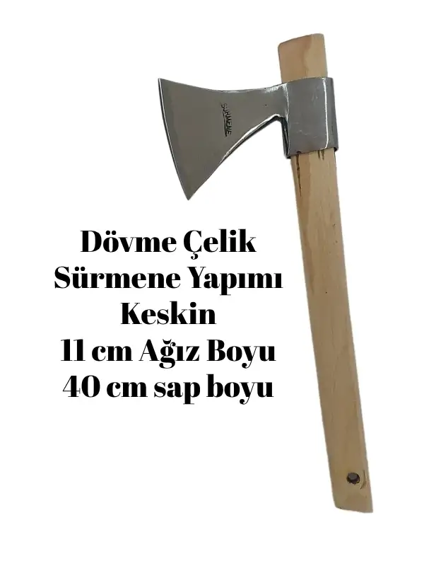 Sürmene El Dövmesi Düz Balta Nacak Makas Çeliği Üretimi Kamp Kemik Odun 600gr