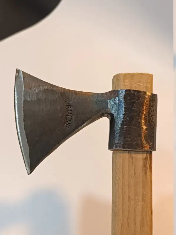 Sürmene El Dövmesi Düz Balta Nacak Makas Çeliği Üretimi Kamp Kemik Odun 600gr