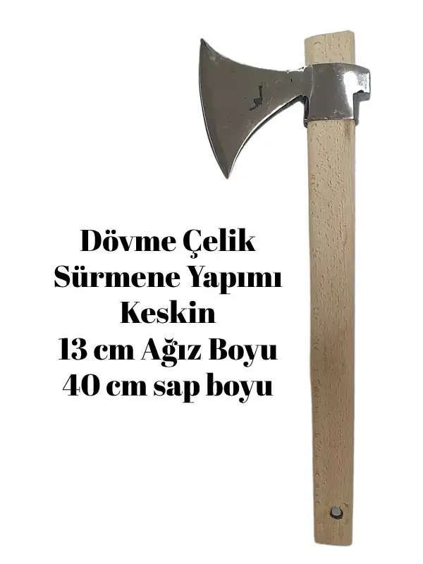 Sürmene El Dövmesi Oval Balta Nacak Makas Çeliği Üretimi Kamp Kemik Odun 600gr