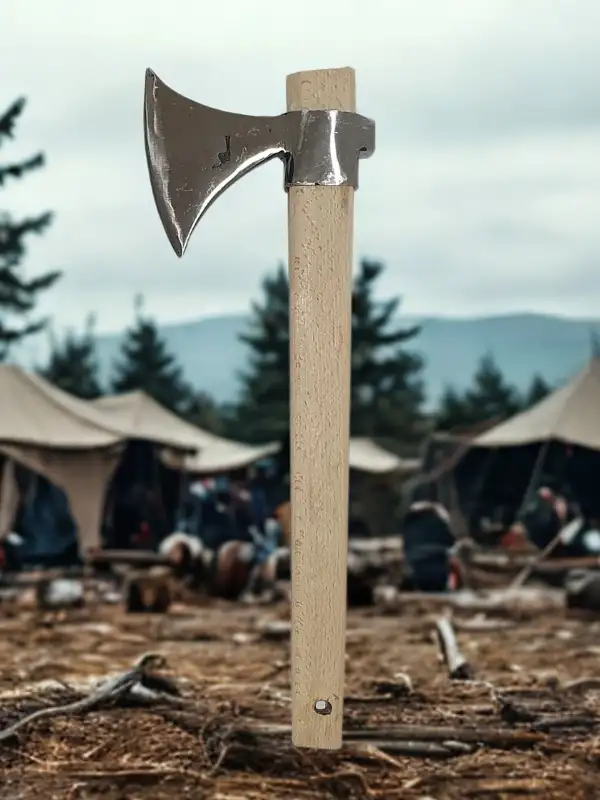 Sürmene El Dövmesi Oval Balta Nacak Makas Çeliği Üretimi Kamp Kemik Odun 600gr