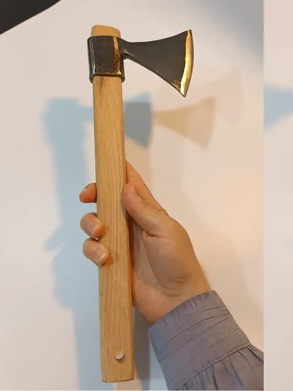 Sürmene El Dövmesi Oval Balta Nacak Makas Çeliği Üretimi Kamp Kemik Odun 600gr