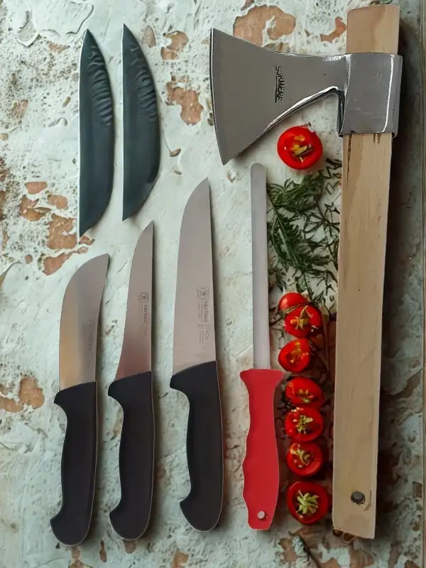 Sürmene El Yapımı Plastik Sap Kasap Kurban Et Doğrama Kırma Seti