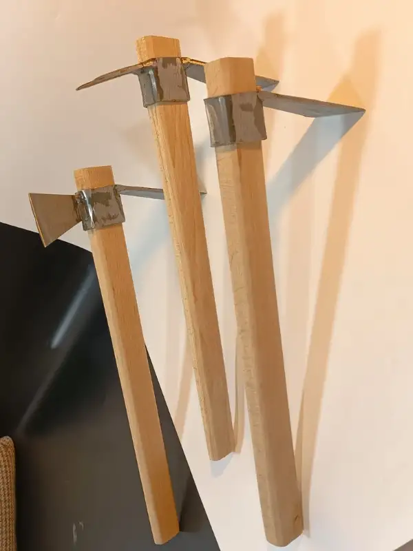 Sürmene Makas Çeliği 3lü Set Paltalı, Düz, Çatallı Kazma Seti Bahçe Tarla Hobi 45cm Profesyonel