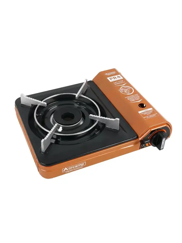 Tekli Portatif Kamp Ocak Ck-505 Kahverengi Gaz Stop Emniyetli + 10 Adet 227 Kartuş