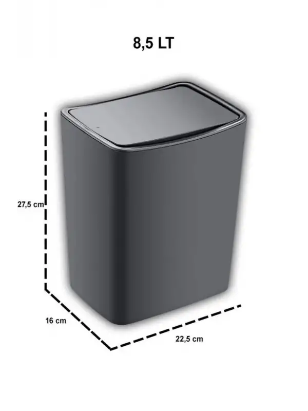 Touch Çöp Kovası 8,5 Litre Bas Aç Kapak TRN-183