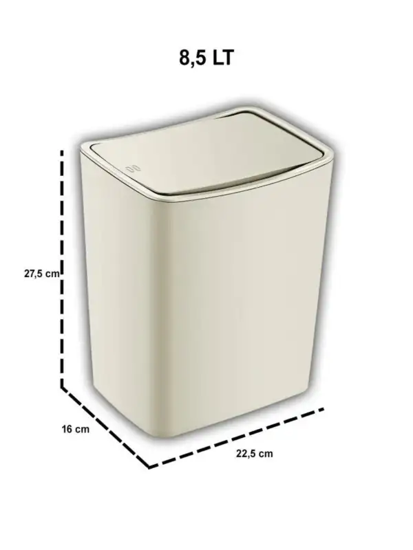 Touch Çöp Kovası 8,5 Litre Bas Aç Kapak TRN-183 Gri