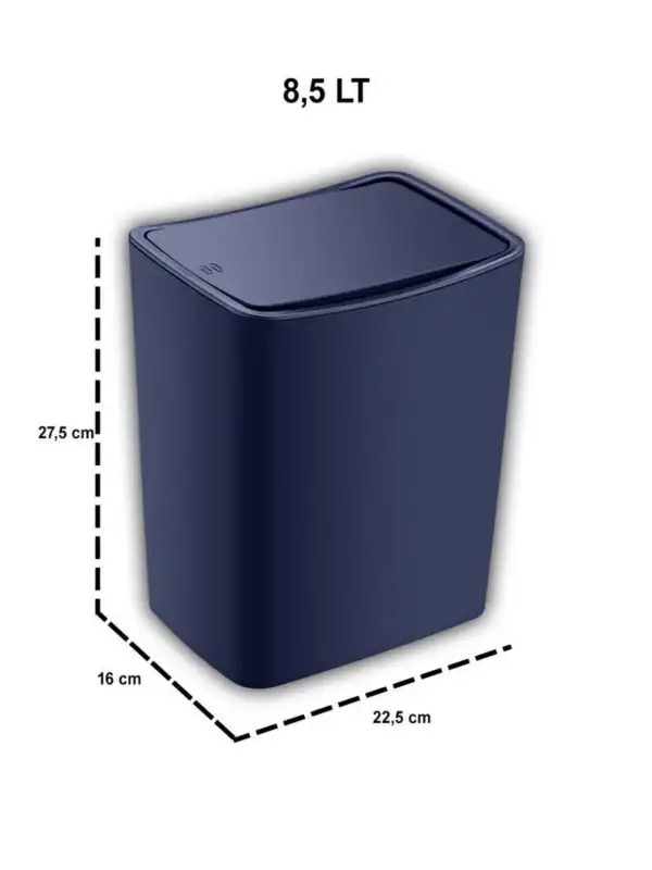 Touch Çöp Kovası 8,5 Litre Bas Aç Kapak TRN-183 Gri
