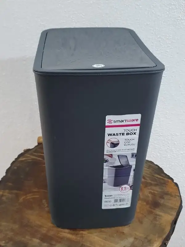 Touch Çöp Kovası 8,5 Litre Bas Aç Kapak TRN-183 Gri