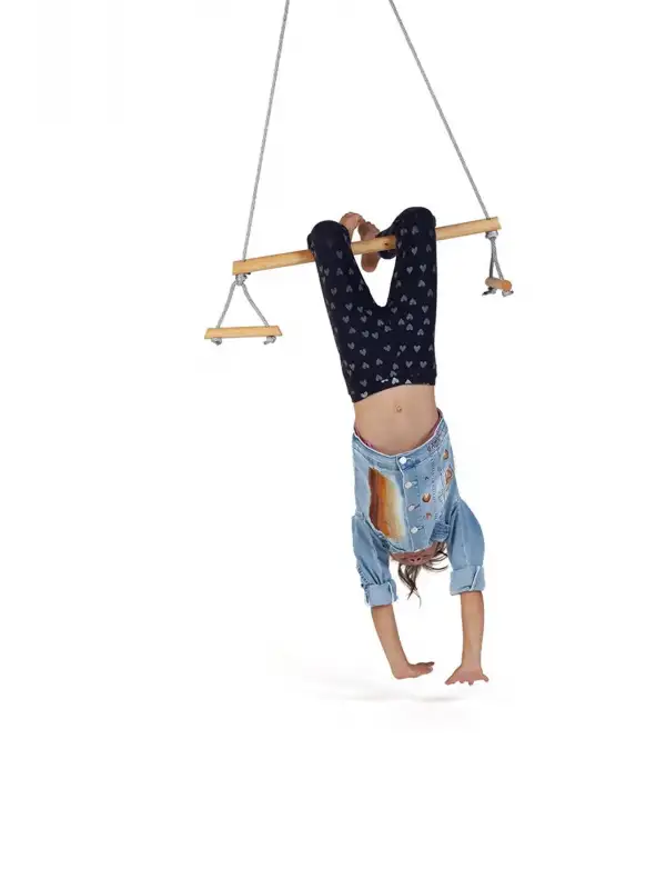 Trapez Ahşap Duyusal Salıncak Çocuk Aktivite Jimnastik Yoga Gelişim Salıncağı Sağlam Güçlü