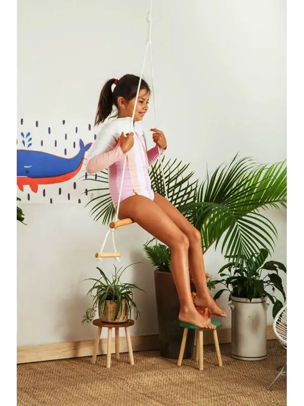 Trapez Ahşap Duyusal Salıncak Çocuk Aktivite Jimnastik Yoga Gelişim Salıncağı Sağlam Güçlü