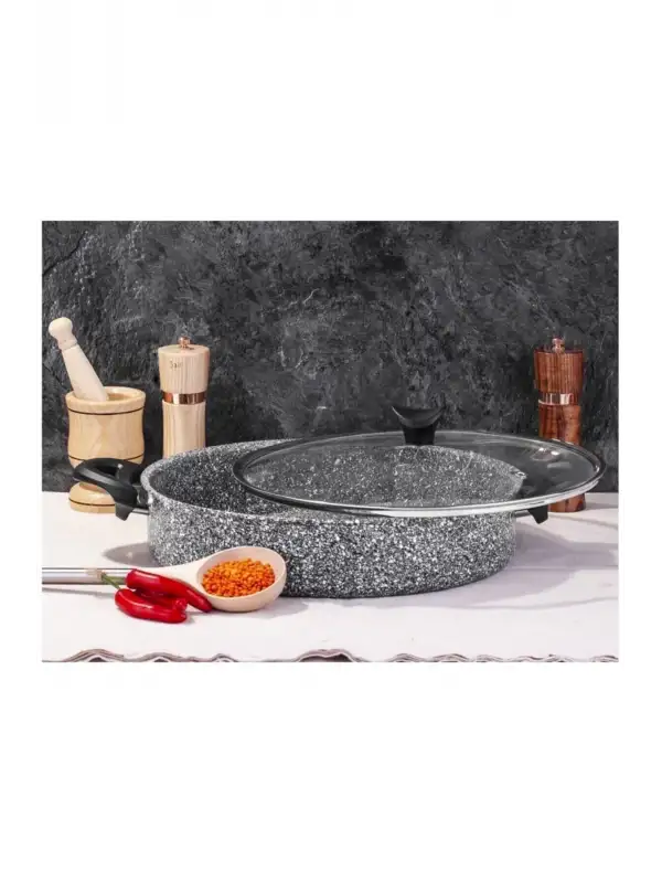 Taç Ultra Granit Basık Tencere 30 Cm Pilav Tenceresi-3405