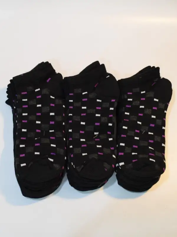 Unisex 12li Pamuklu Patik Çorap Siyah