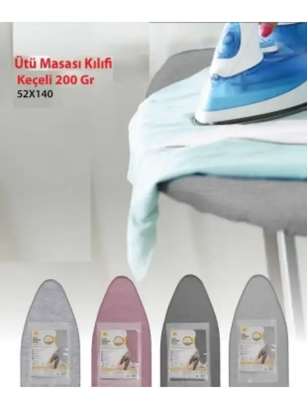 Ütü Masası Örtüsü Renkli Keçeli 52 cm * 140 cm Lastikli