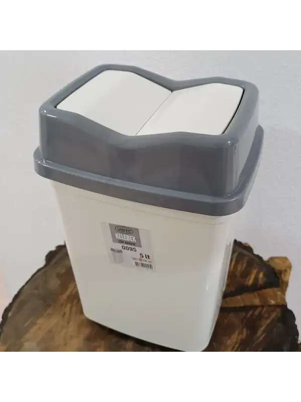 Violet Kelebek Çöp Kovası 5 Lt Beyaz