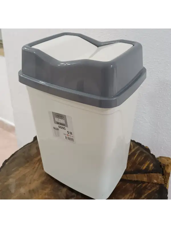 Violet Kelebek Çöp Kovası 5 Lt Beyaz