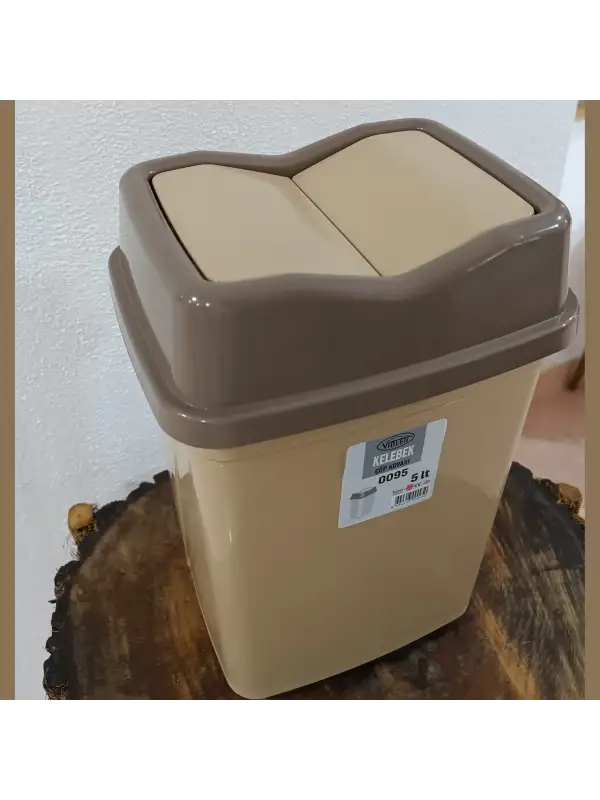 Violet Kelebek Çöp Kovası 5 Lt Kahve