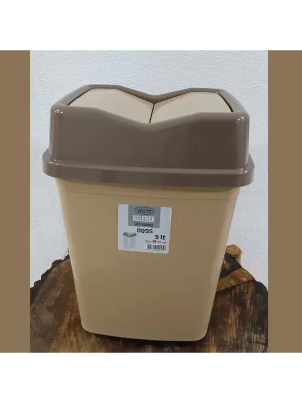 Violet Kelebek Çöp Kovası 5 Lt Kahve