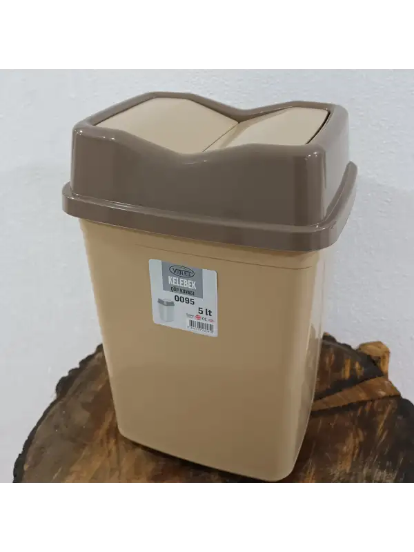 Violet Kelebek Çöp Kovası 5 Lt Kahve