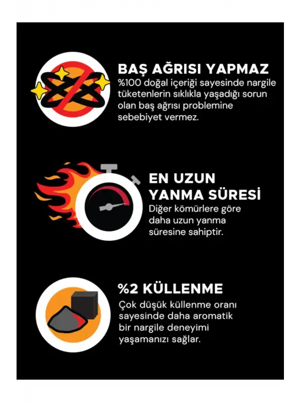 %100 Doğal Hindistan Cevizi Nargile Kömürü 1 Kg/64 Küp