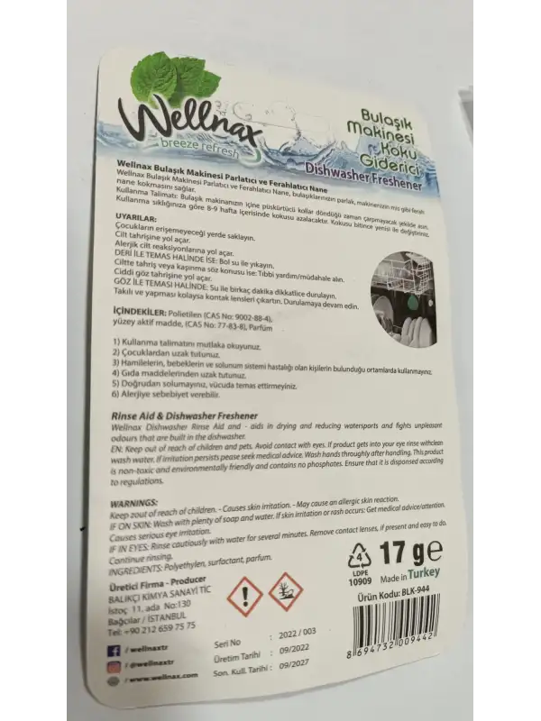 Bulaşık Makinesi Koku Giderici 3lü Nane 10054