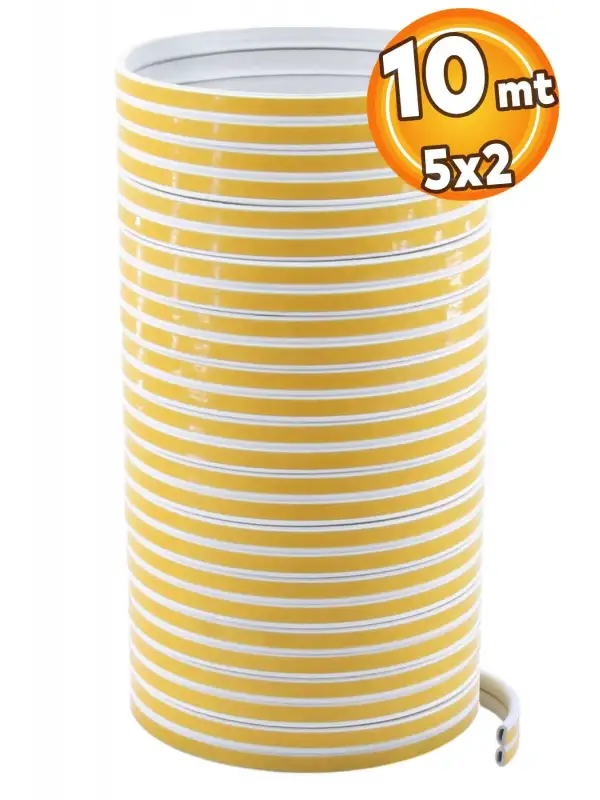 Yapışkanlı 5x2=10 Metre (beyaz) Kapı Pencere Bandı Fitili Soğuk Izolasyon Kauçuk Bantları