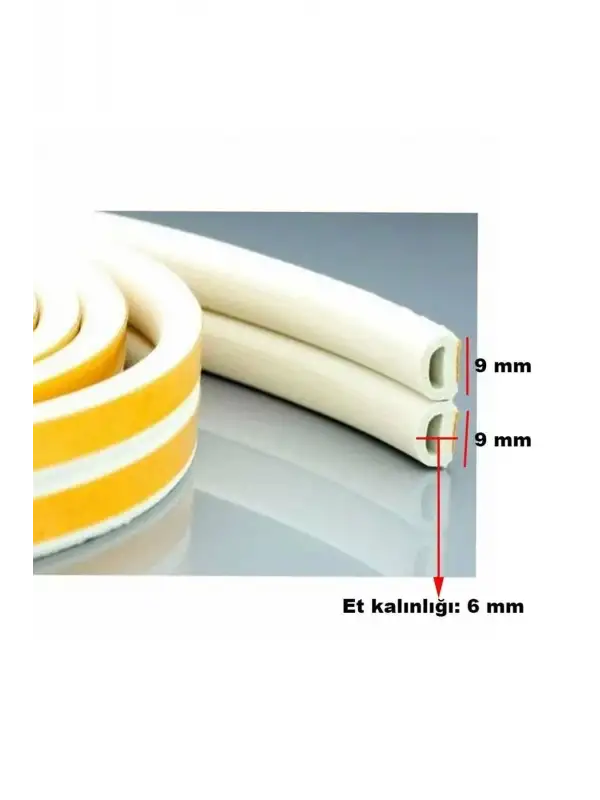 Yapışkanlı 5x2=10 Metre (beyaz) Kapı Pencere Bandı Fitili Soğuk Izolasyon Kauçuk Bantları