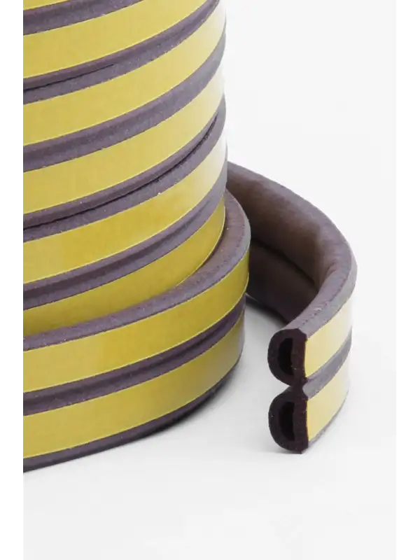 Yapışkanlı 5x2=10 Metre (KAHVERENGİ) Kapı Pencere Bandı Fitili Soğuk Izolasyon Kauçuk Bantları