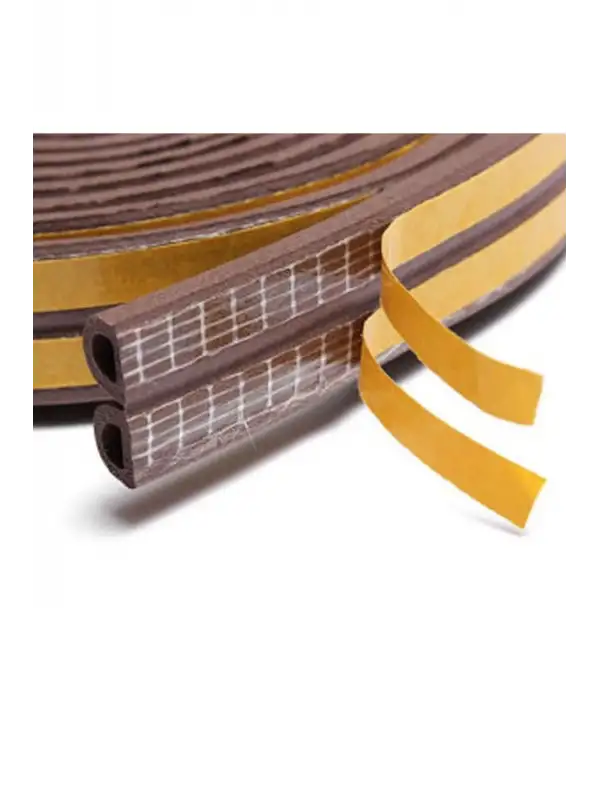 Yapışkanlı 5x2=10 Metre (KAHVERENGİ) Kapı Pencere Bandı Fitili Soğuk Izolasyon Kauçuk Bantları
