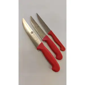 Sürdövbisa 3lü Kırmızı Mutfak Seti Plastik Sap