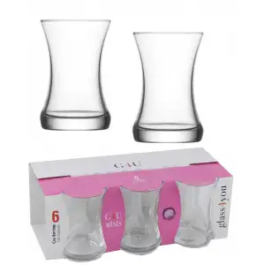 42461 G4u 6 Lı Pembe Misis Çay Bardak