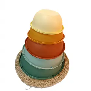 5li Set Yuvarlak Hazırlık Kase Seti - Çok Amaçlı Çırpma Kabı - Badya Seti Saklama Kabı