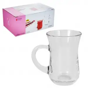 55783 Glassyou Lina 6 Lı Kulplu Çay Bardak