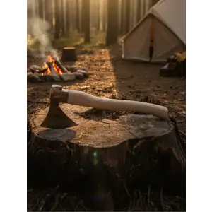 Survival El Baltası - Kısa Saplı Kamp Baltası - Yüksek Karbon Çelik Outdoor