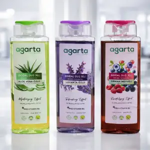 Agarta Doğal Duş Jeli Seti 3x400 ml – Aloe Vera, Lavanta, Orman Meyveli | Nemlendirici, Ferahlatıcı, Canlandırıcı + Pro Vitamin B5 Vegan