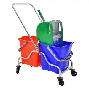 A Form Çift Kovalı Temizlik Arabası Krom Mpa 109