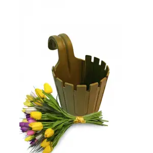 Poliwork Akasya Balkon Saksı Tekli kolay Askı 30 Y.Yeşil  1,5 Lt Denge Aparatlı