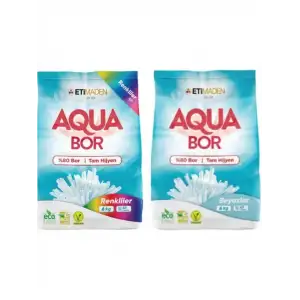 AquaBor Matik Toz Çamaşır Deterjanı 6KG + 6KG (Renkliler ve Beyaz İçin) 2 PAKET