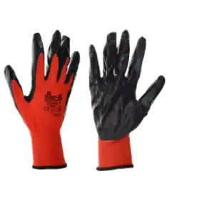 Bay-El 1 Adet Nitril Eldiven Latex Kaplı Kırmızı Siyah İş Eldiveni EL010-1