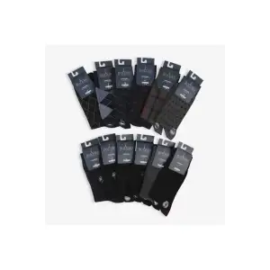 Bolero Çorap 12li Desenli Erkek Çorap