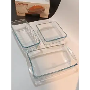 Borcam Kek Kalıbı 3 Lü Set Mini Fırın Tepsisi Baton, Kare, Dikdörtgen ( 59854+59864+59894)