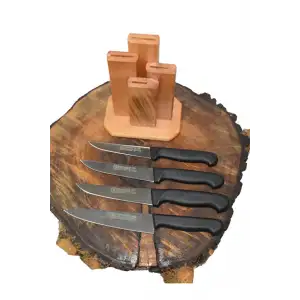 Dik Kütüklü Günlük Kullanım Mutfak Bıçak Seti ve Soyacak